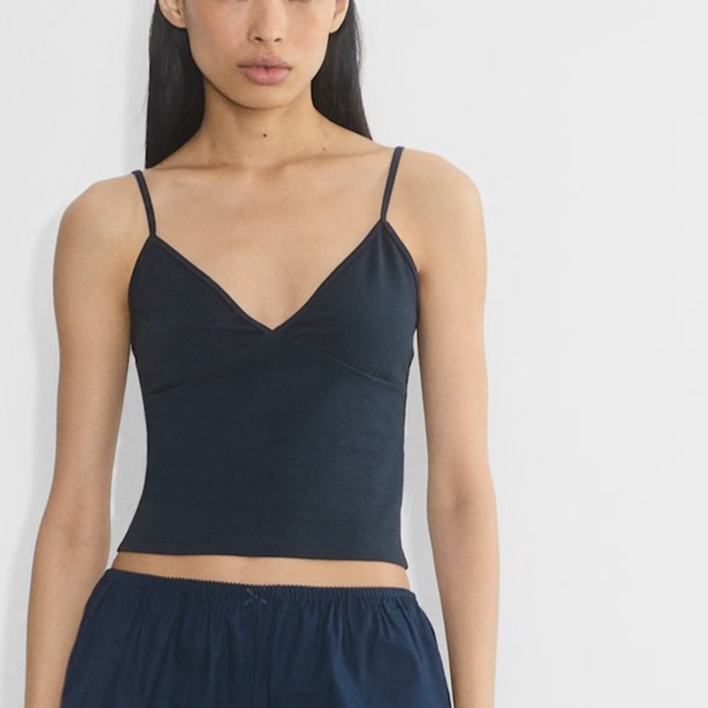 BCBG MAXAZRIA Chill Angelina Sweetheart Adjustable Strap Black Tank Top/Camisole